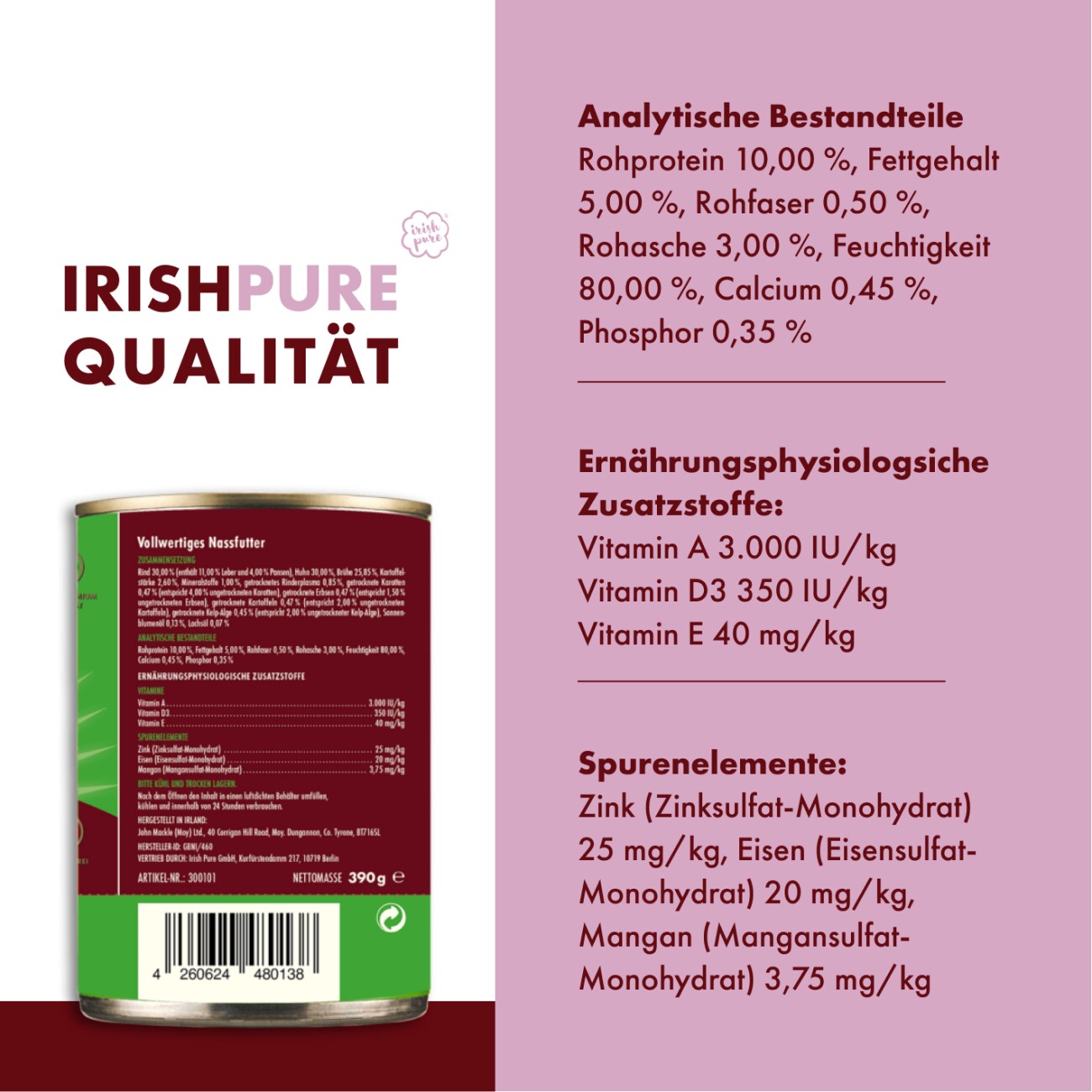 Irish Pure Nassfutter Weiderind & Huhn