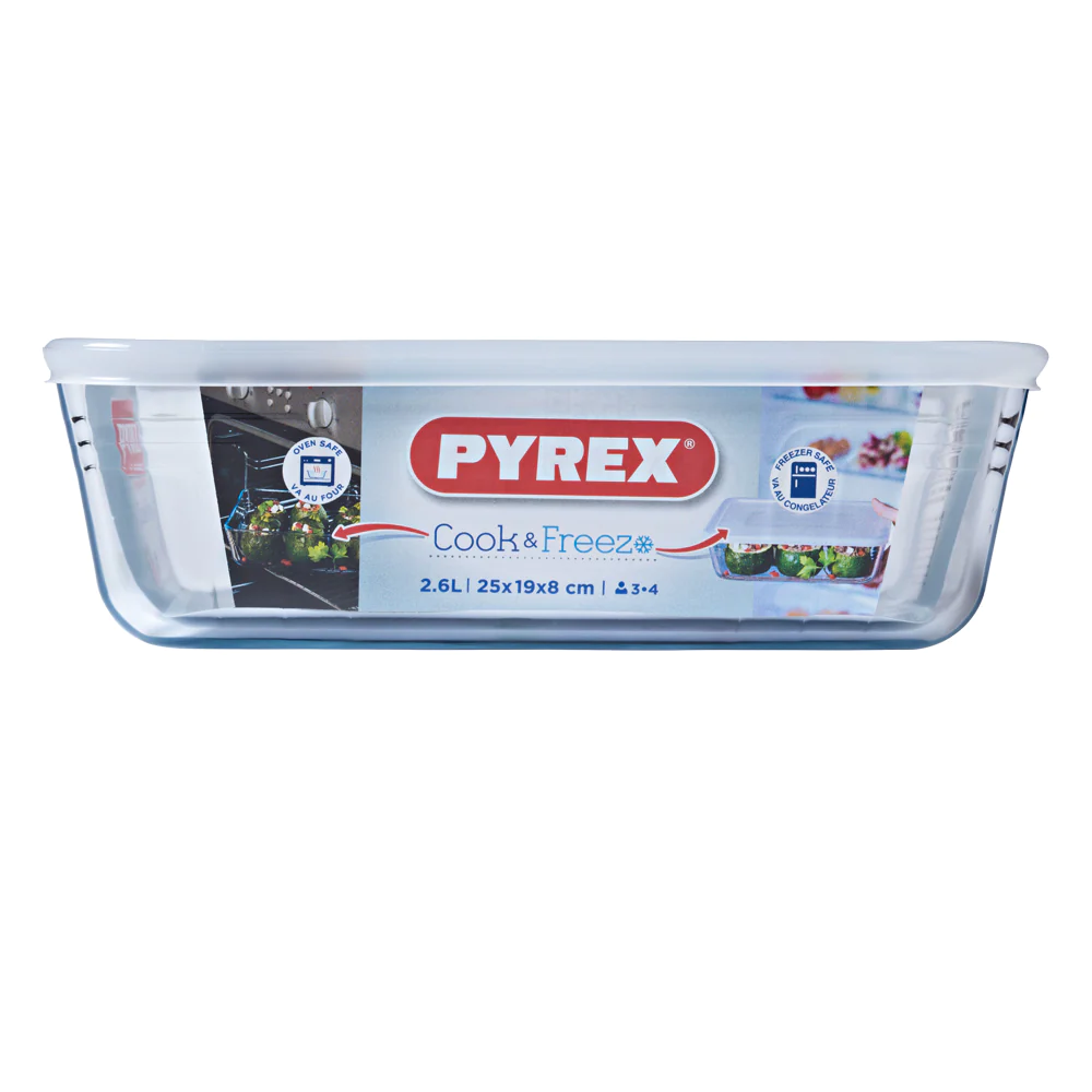 Plat rectangulaire cook & freeze 2,6 l Pyrex