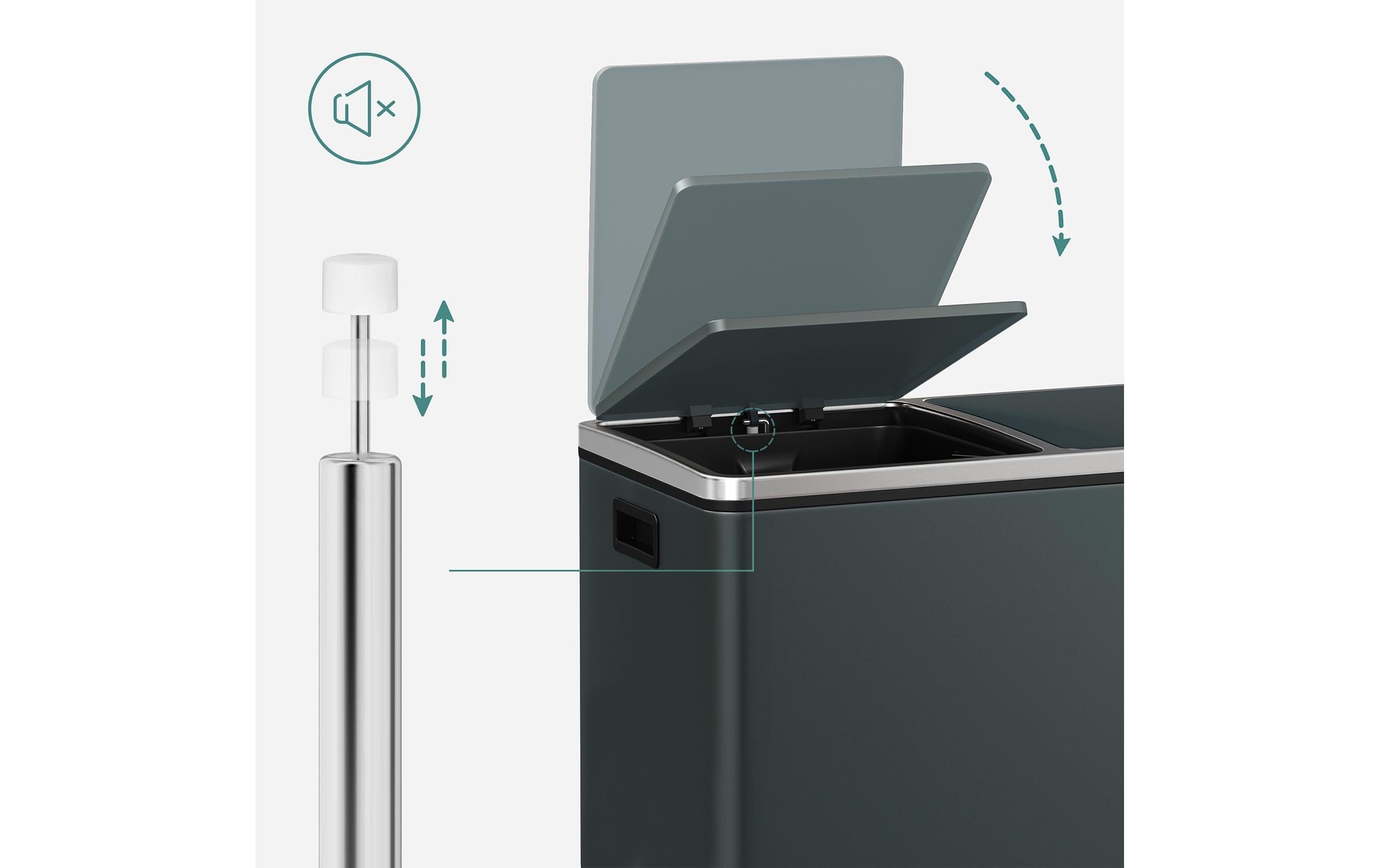 SONGMICS Mülleimer »60 l« 2 Behälter