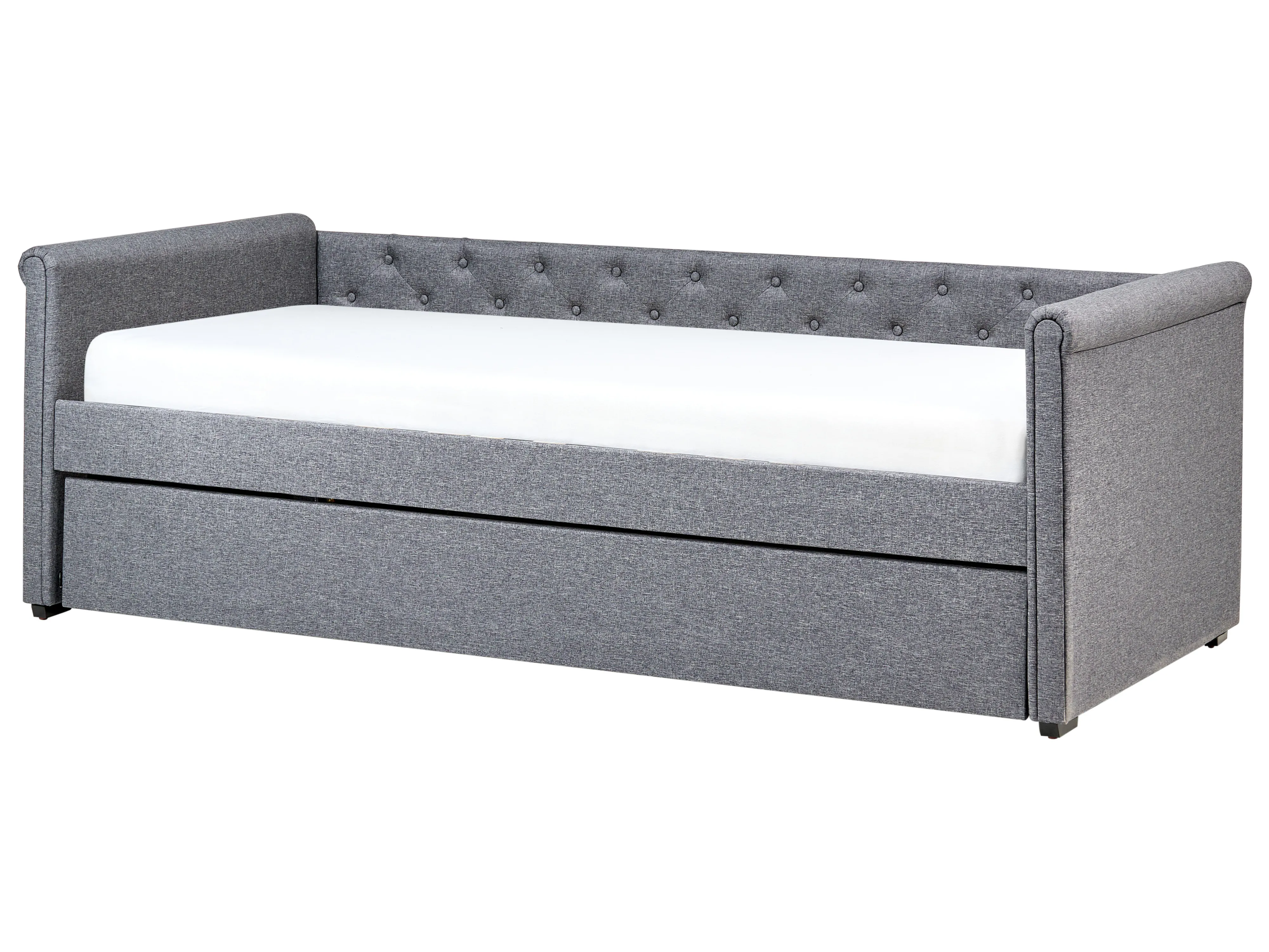Onderschuifbed Stof LIBOURNE 90 x 200 cm Donkergrijs