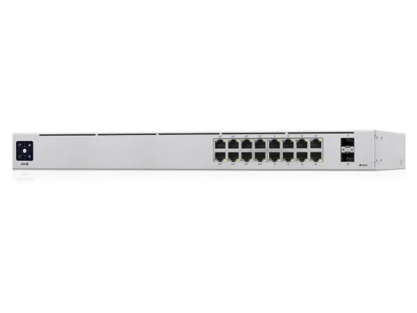 Ubiquiti UniFi Switch USW-16-POE - Switch - Administreret - 16 x 10/100/1000 (8 PoE )   2 x Gigabit SFP (uplink) - desktop, monterbar på stativ - PoE  (42 W)