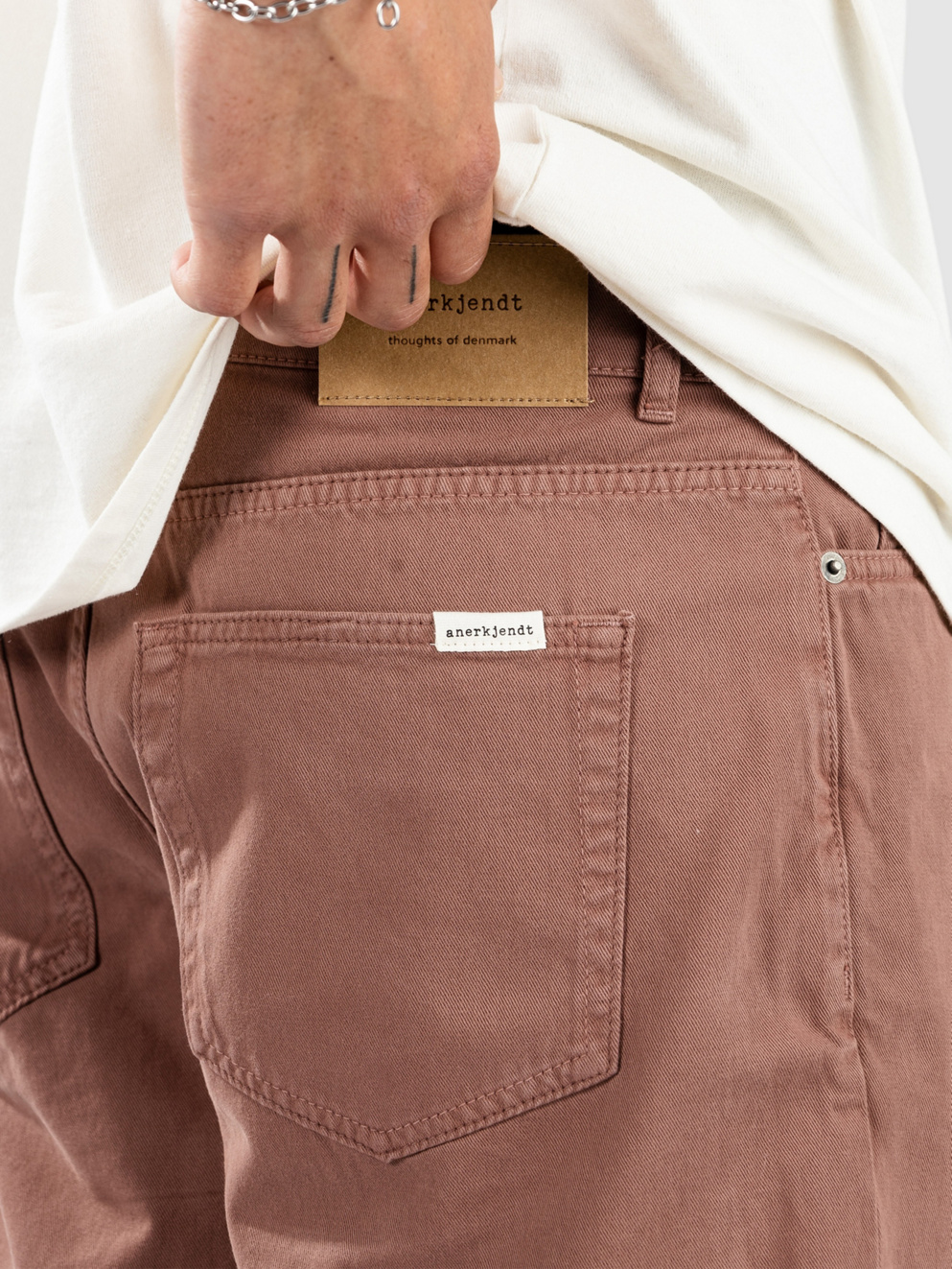 Anerkjendt Akjanic Garment Dyed Shorts cognac