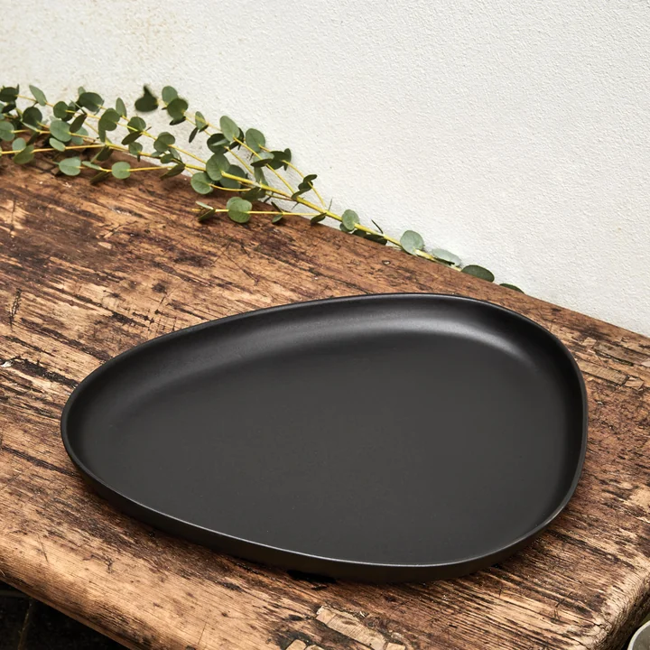 Lind DNA - Curve Stoneware tiefer Teller, 22 x 19 cm, navy blue