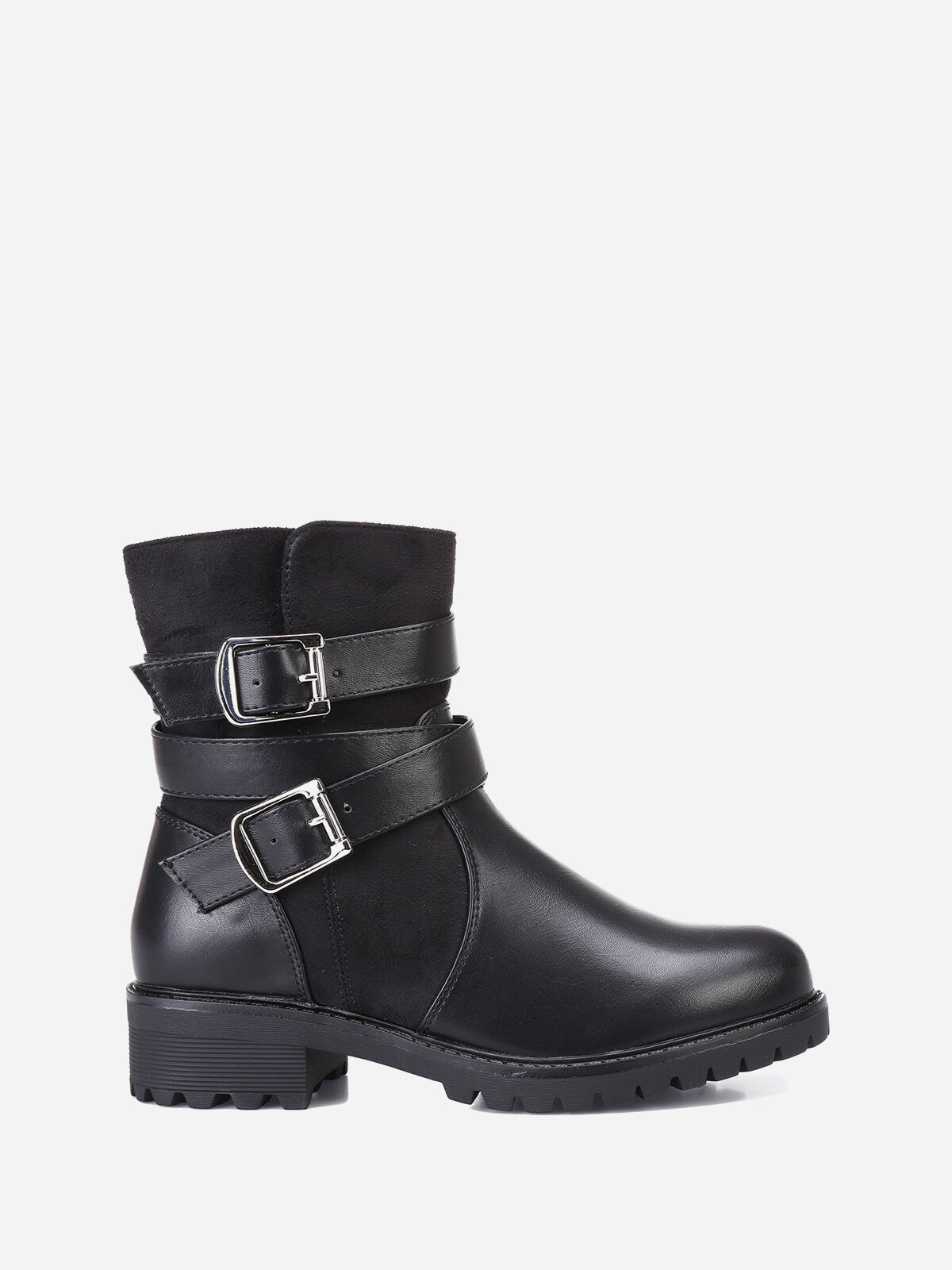 Bottines à multi-brides grandes tailles- Noir