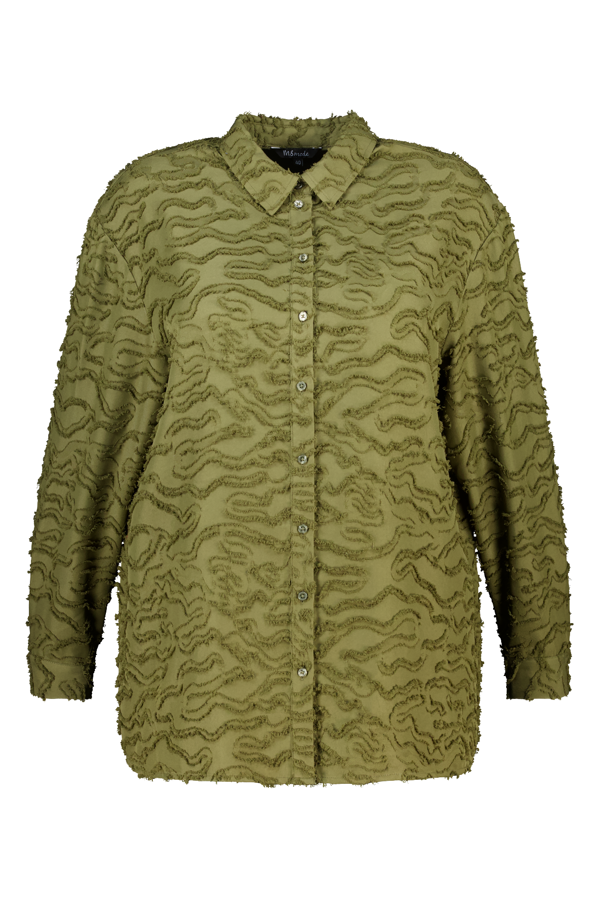 Structuur geweven oversized blouse Khaki