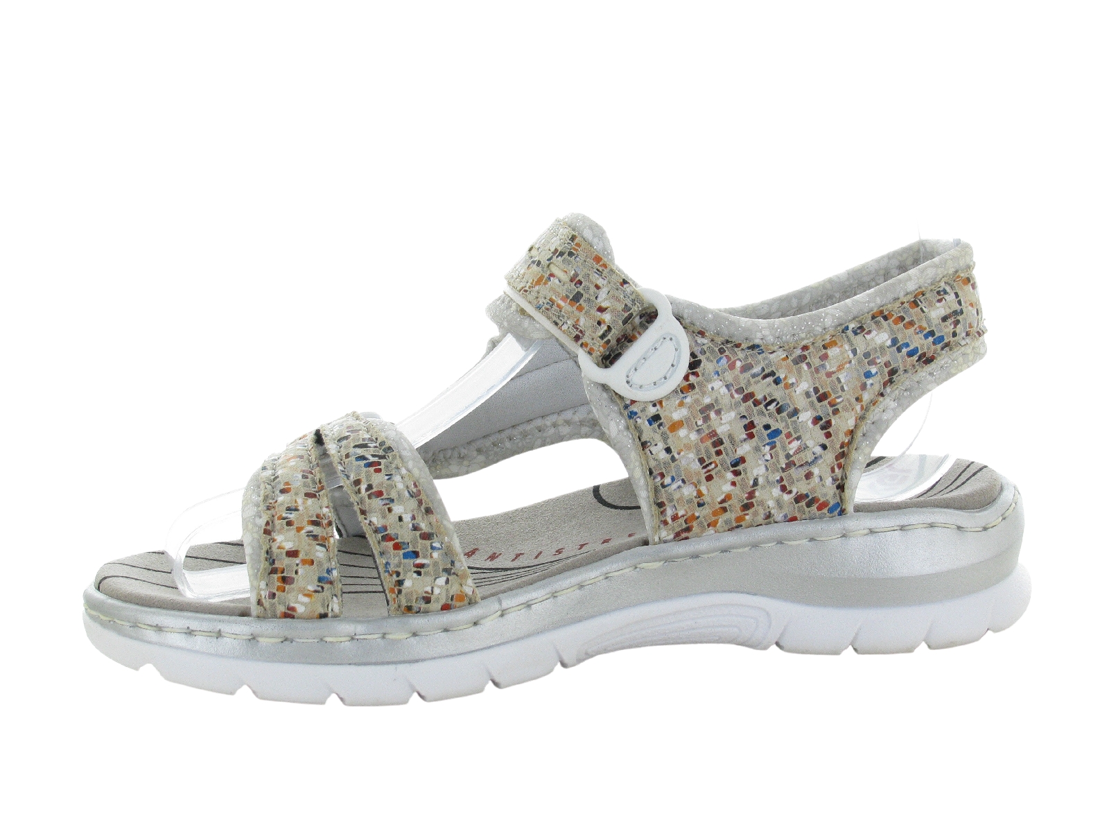 Rieker-66979 Matières combinées Multi Beige