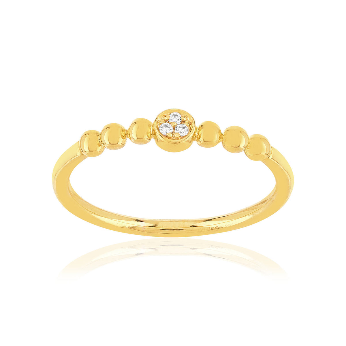 Bague plaqué or jaune zircons