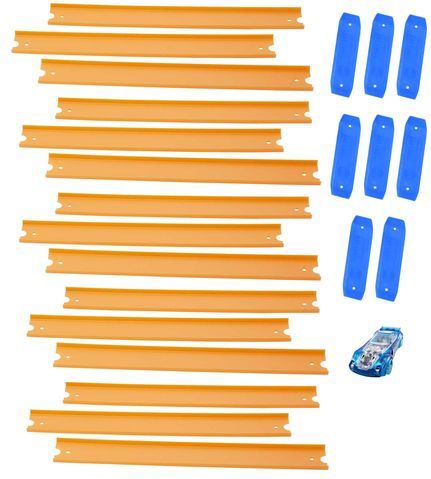 Hot Wheels - Track Builder - Rechte Baandelenset - Inclusief Auto - 5 Meter Lang