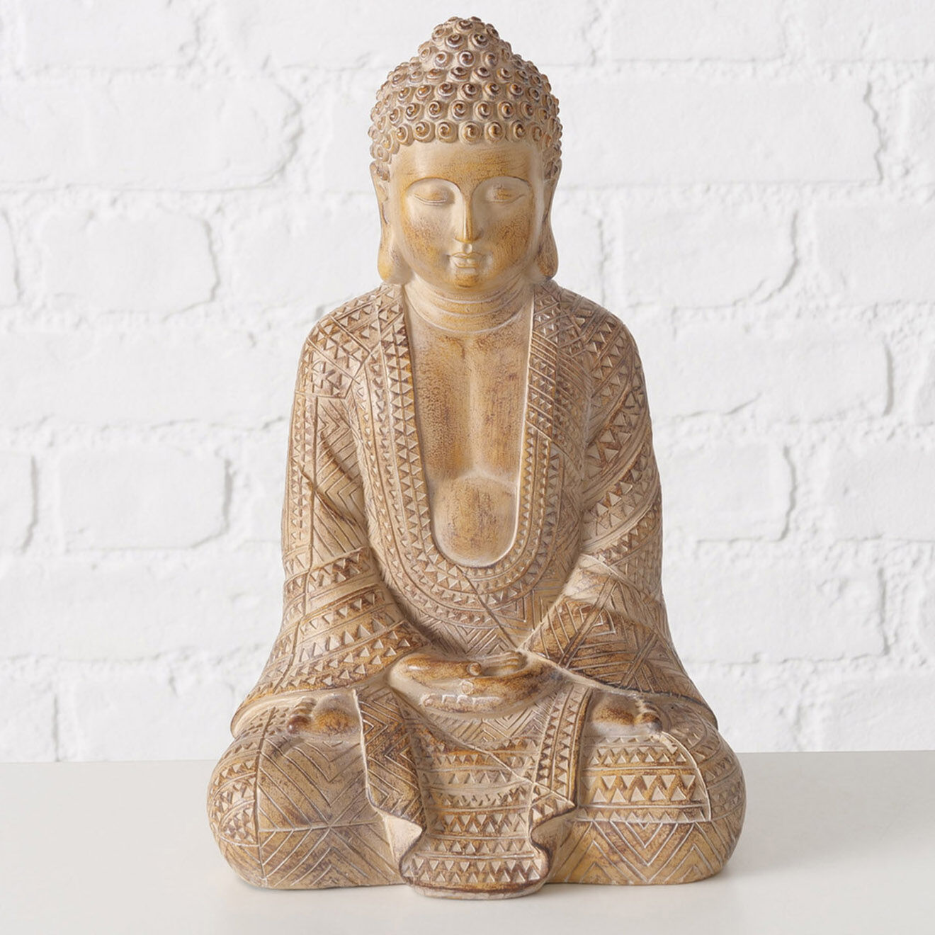 Boltze Figurine Buddha Legolas brune - 19x13x30 cm
