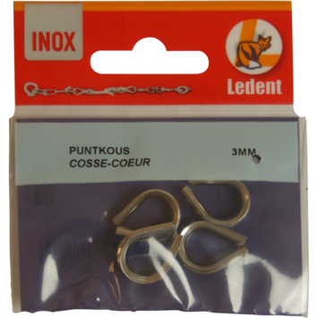 Puntkous 3 mm inox 4 stuks