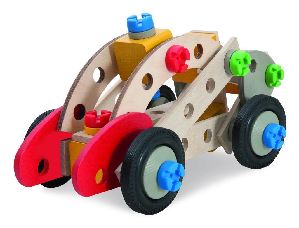 Holz-Feuerwehrauto CONSTRUCTOR 155-teilig in bunt