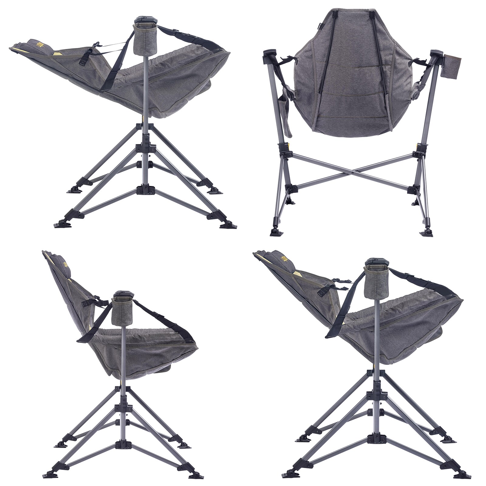 UQUIP Campingstuhl Rocky 2.0 Strandstuhl Schaukelstuhl Hänge Sessel Klappstuhl Farbe: Petrol/grey