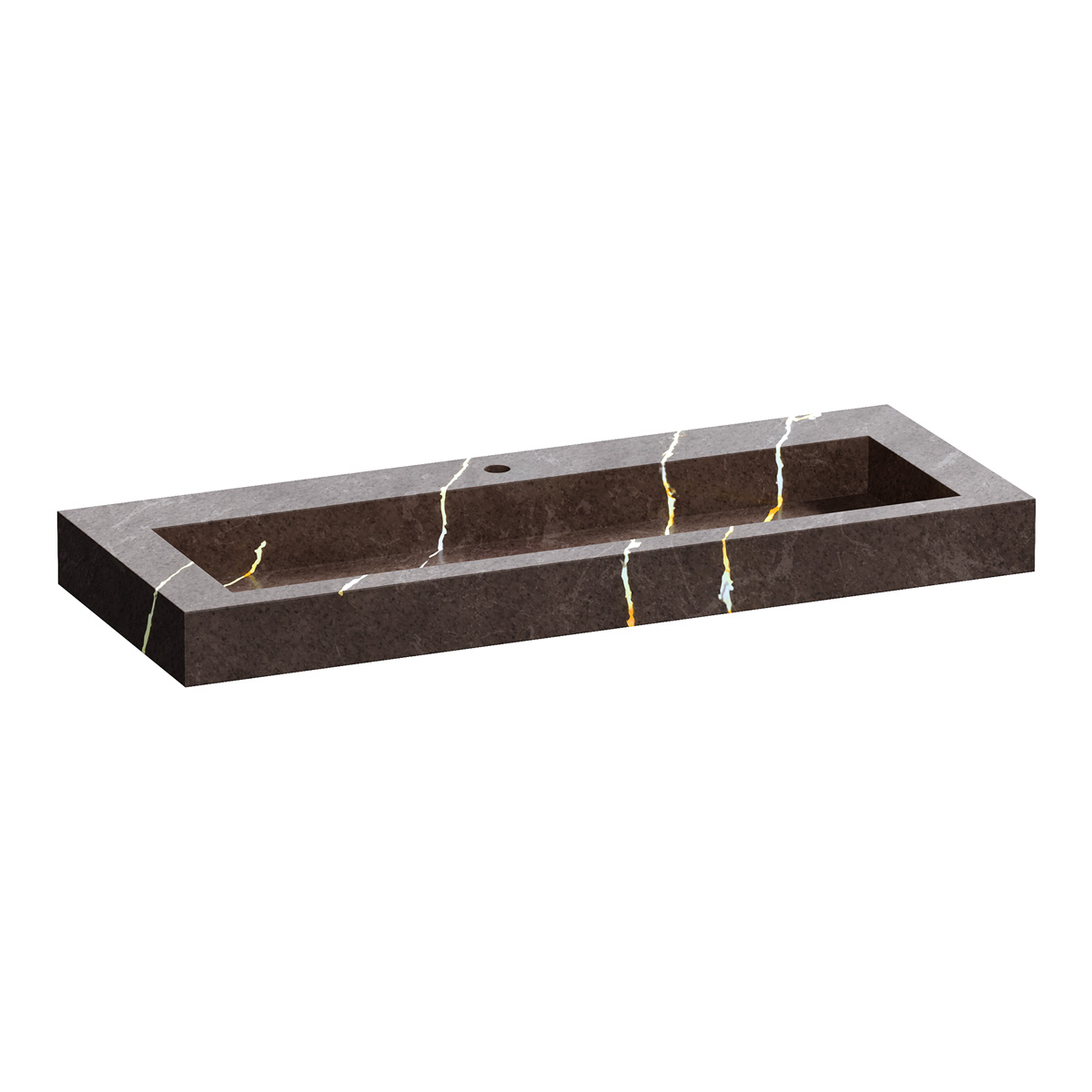 Brauer Coral wastafel marmerlook 120cm met kraangat copper brown