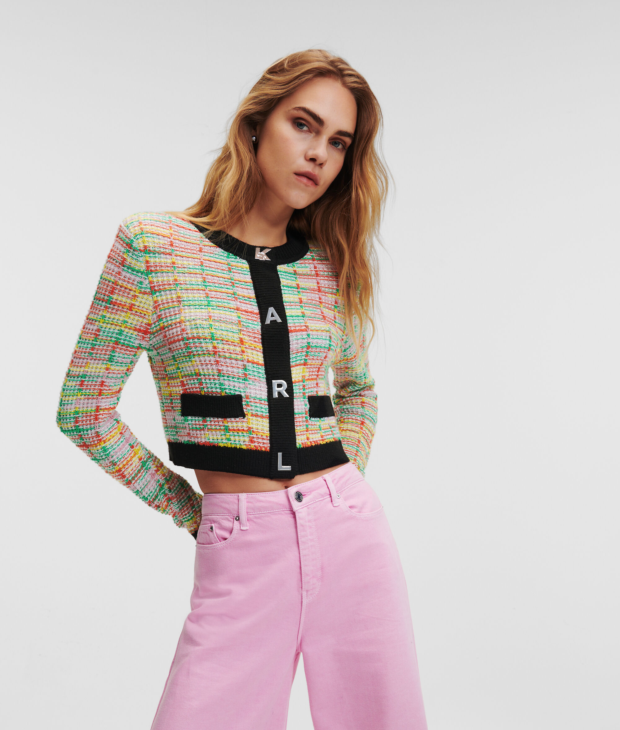CARDIGAN EN TRICOT BOUCLÉ AVEC BOUTONS KARL