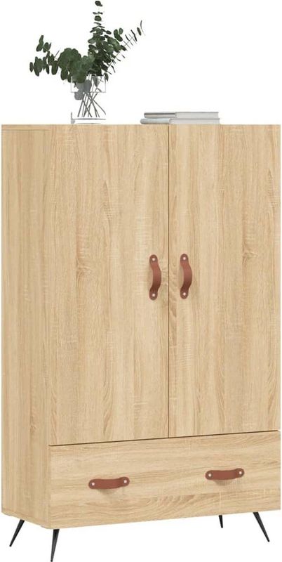 vidaXL - Hoge Kast - Sonoma Eikenkleurig - Bewerkte Hout