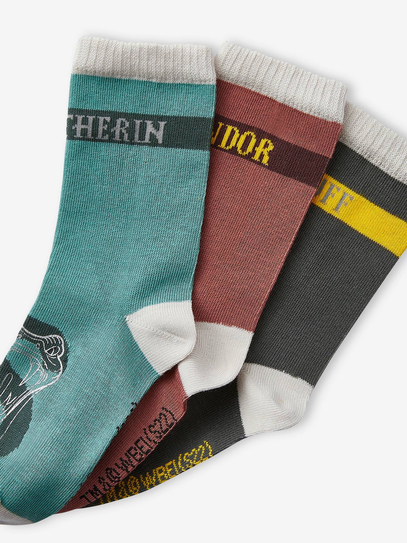 Pacote com 3 pares de meias lisas vermelhas escuras do Harry Potter®
