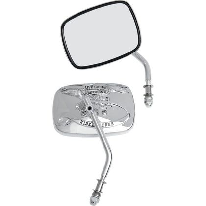 Rétroviseur Drag Specialties Live to ride Reversible Universel - Gris