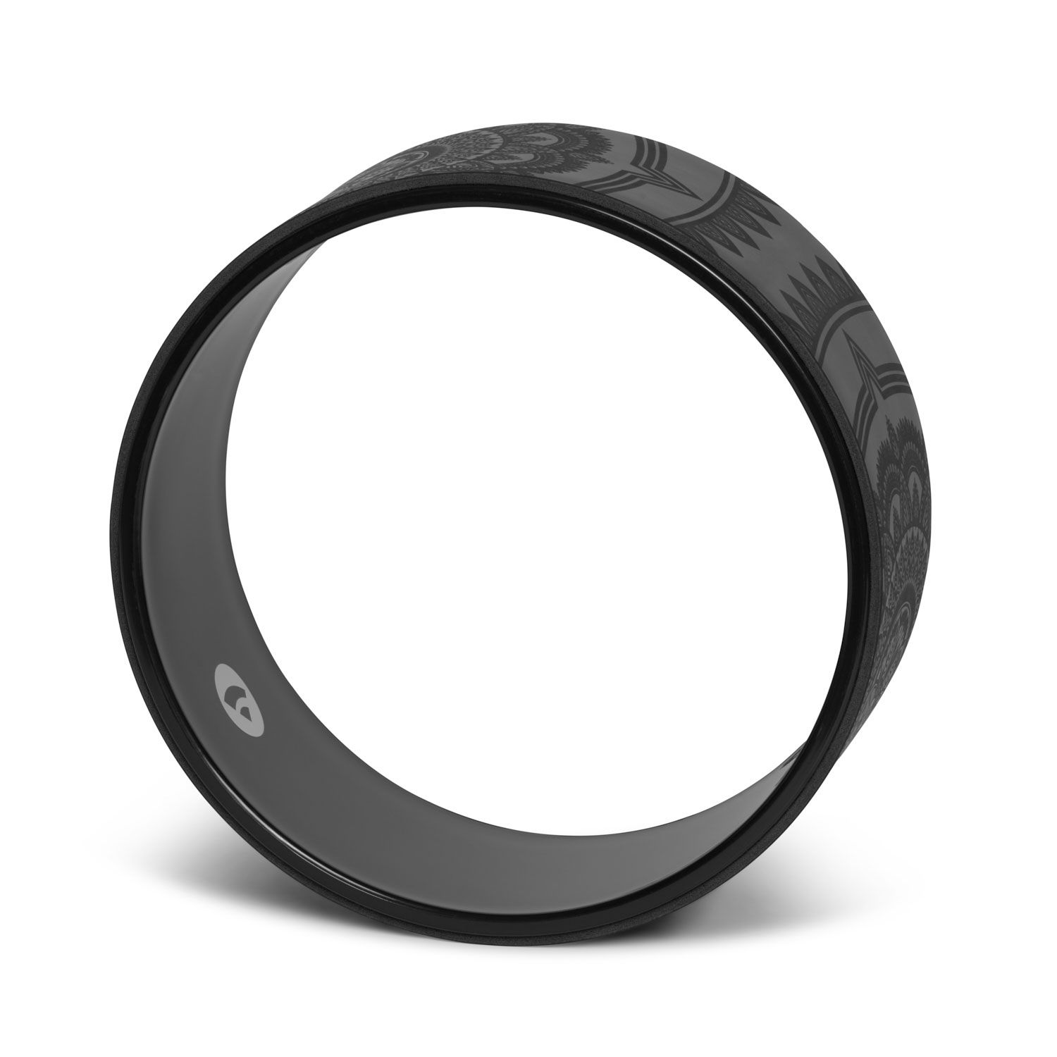 bodhi Yoga Wheel SAMSARA schwarz mit Mandala, Kautschuk/PU