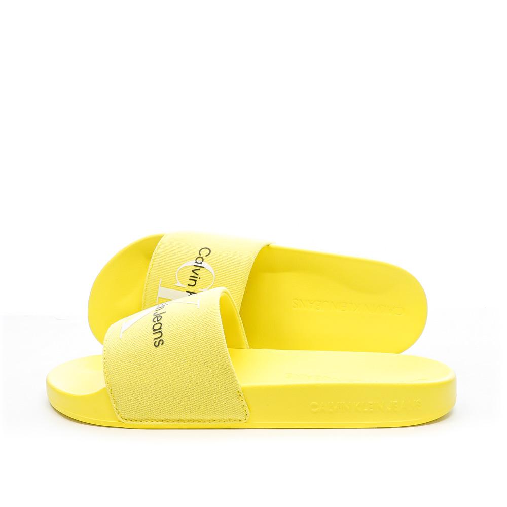 Calvin Klein Jeans Claquettes Jaune Femme Calvin Klein Jeans Slide Monogram