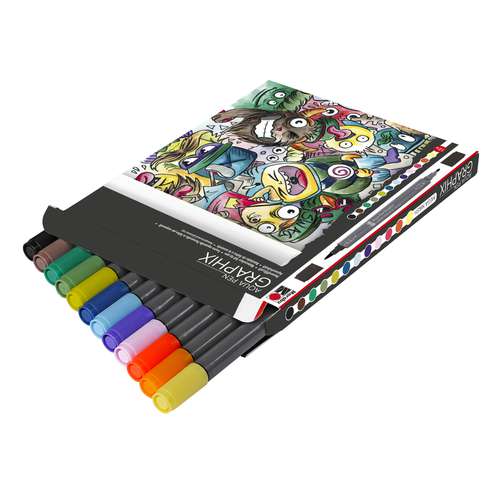 Marabu Aqua Pen Set Mega Mash, Aquarell-Filzstifte