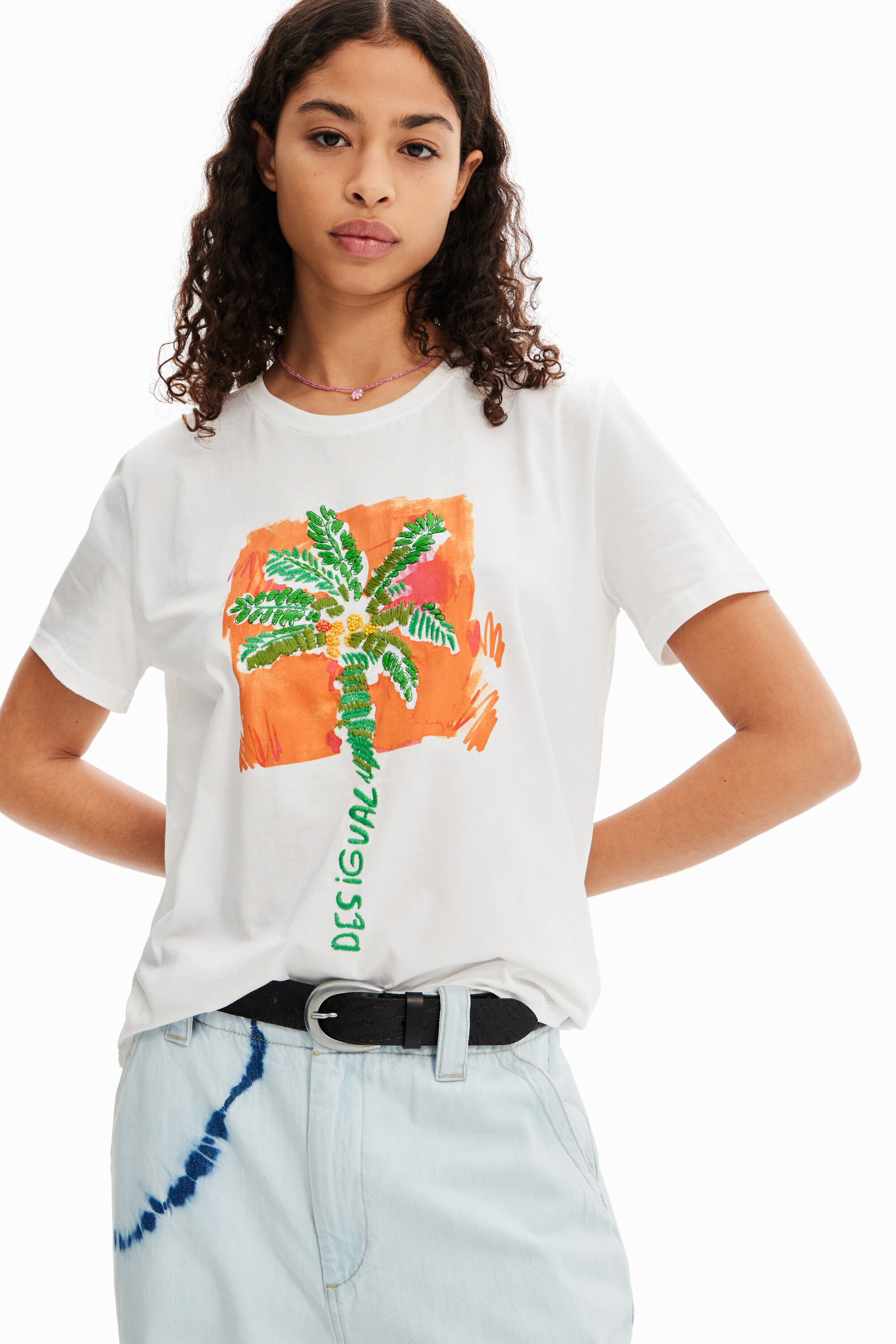 T-shirt tropical palmier