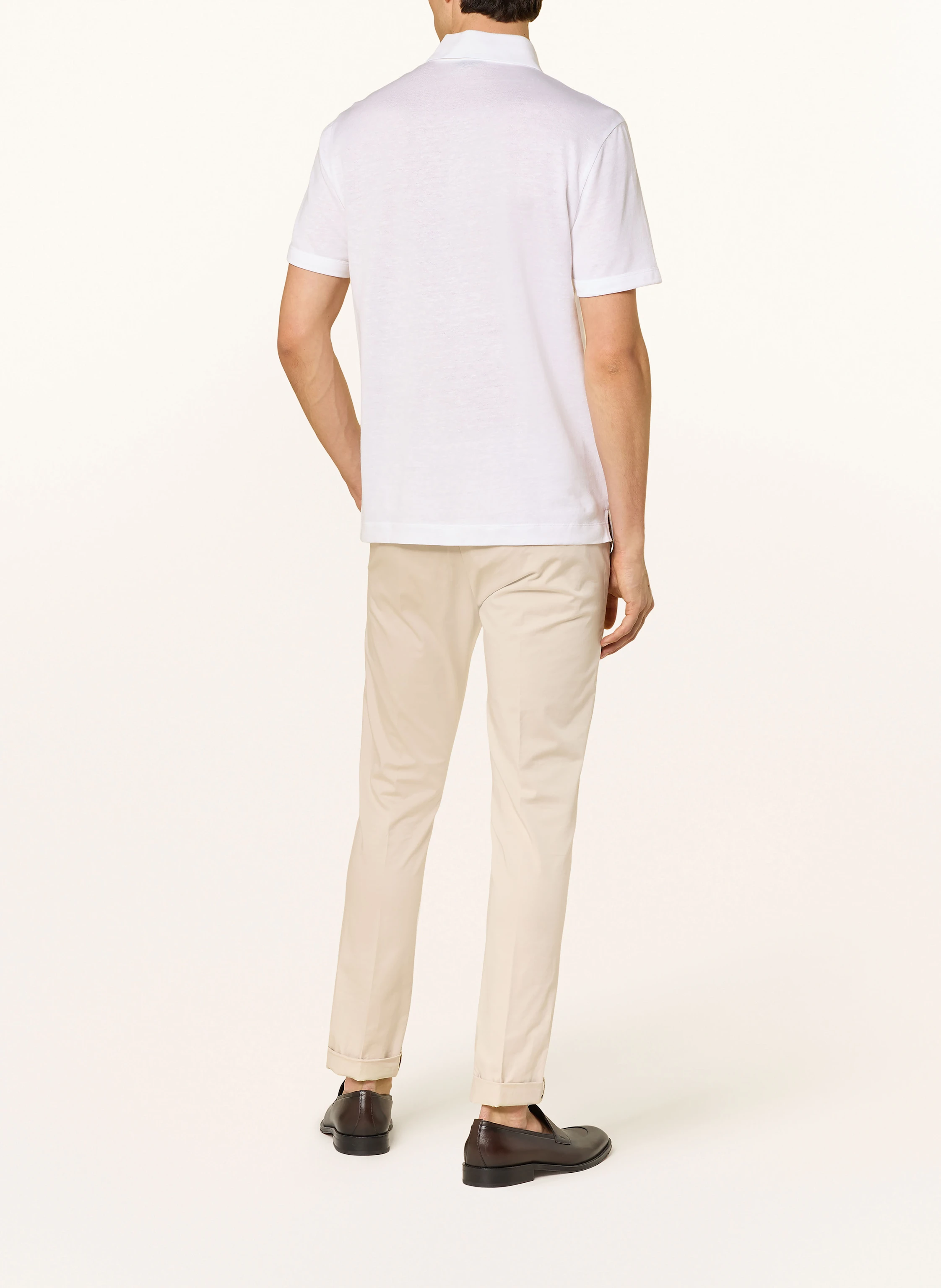 BOSS Piqué-Poloshirt PRESS mit Leinen