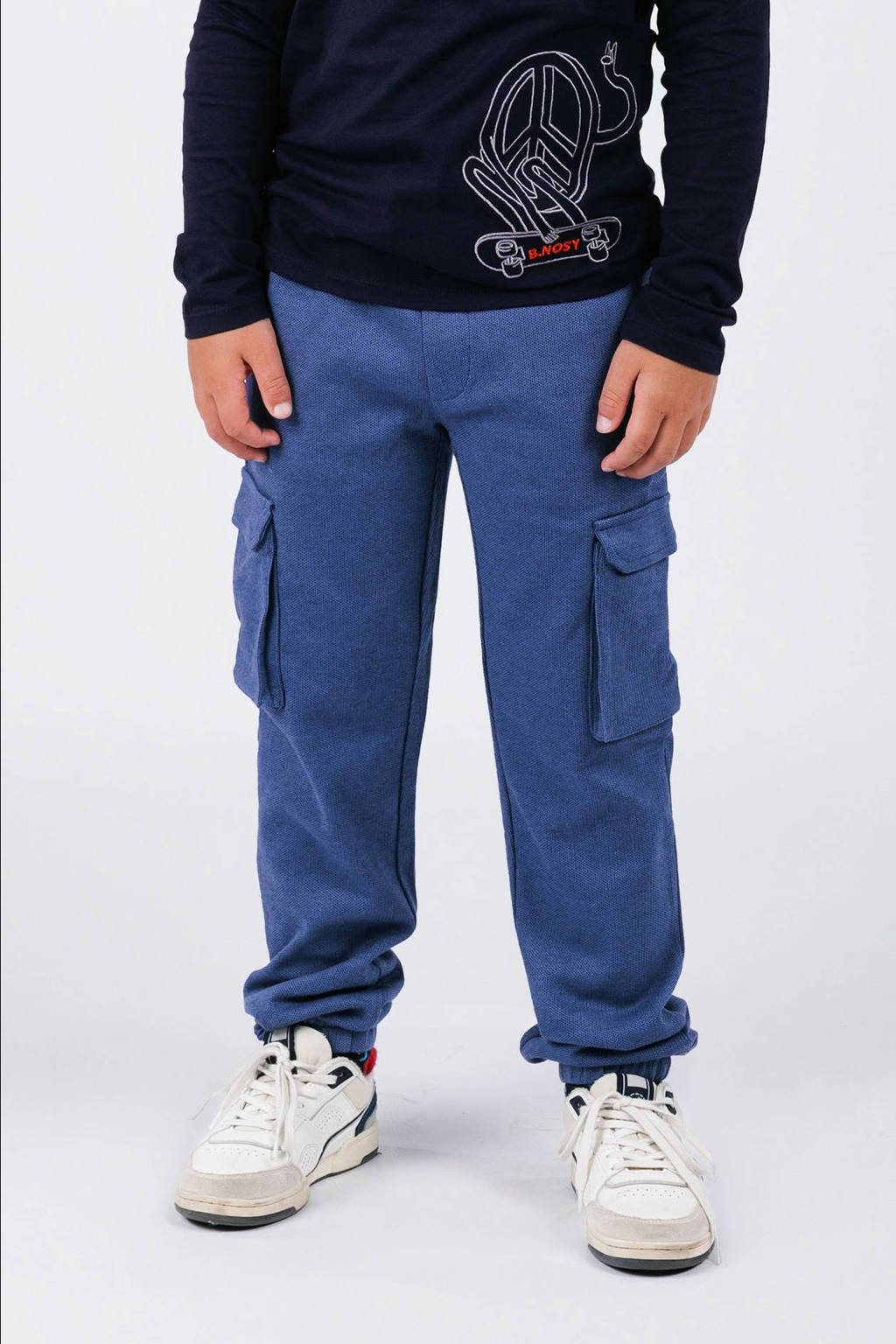 B.Nosy tapered cargo broek blauw