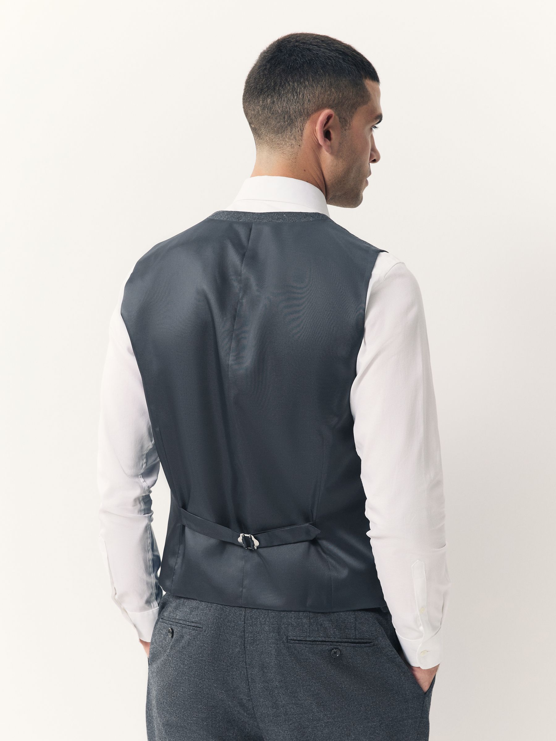 Blauw - Merino Wool Blend Suit Waistcoat