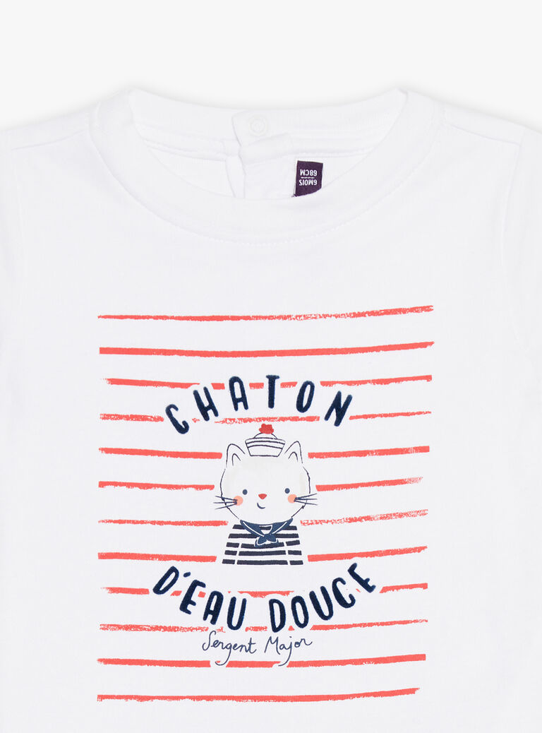 Body T-shirt écru en jersey
