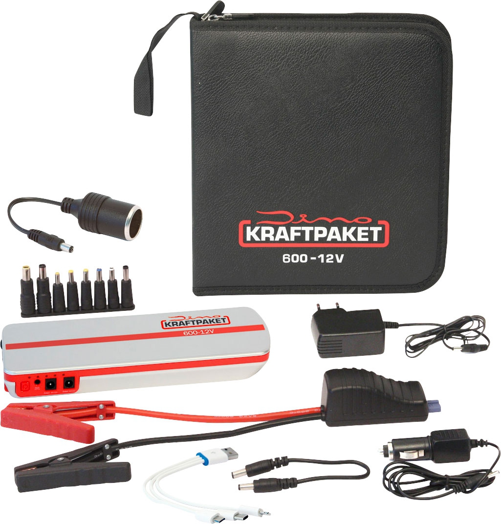 Dino Kraftpaket Starthilfegerät Inkl. Powerbank und Ladekabel 12 V / 600 A