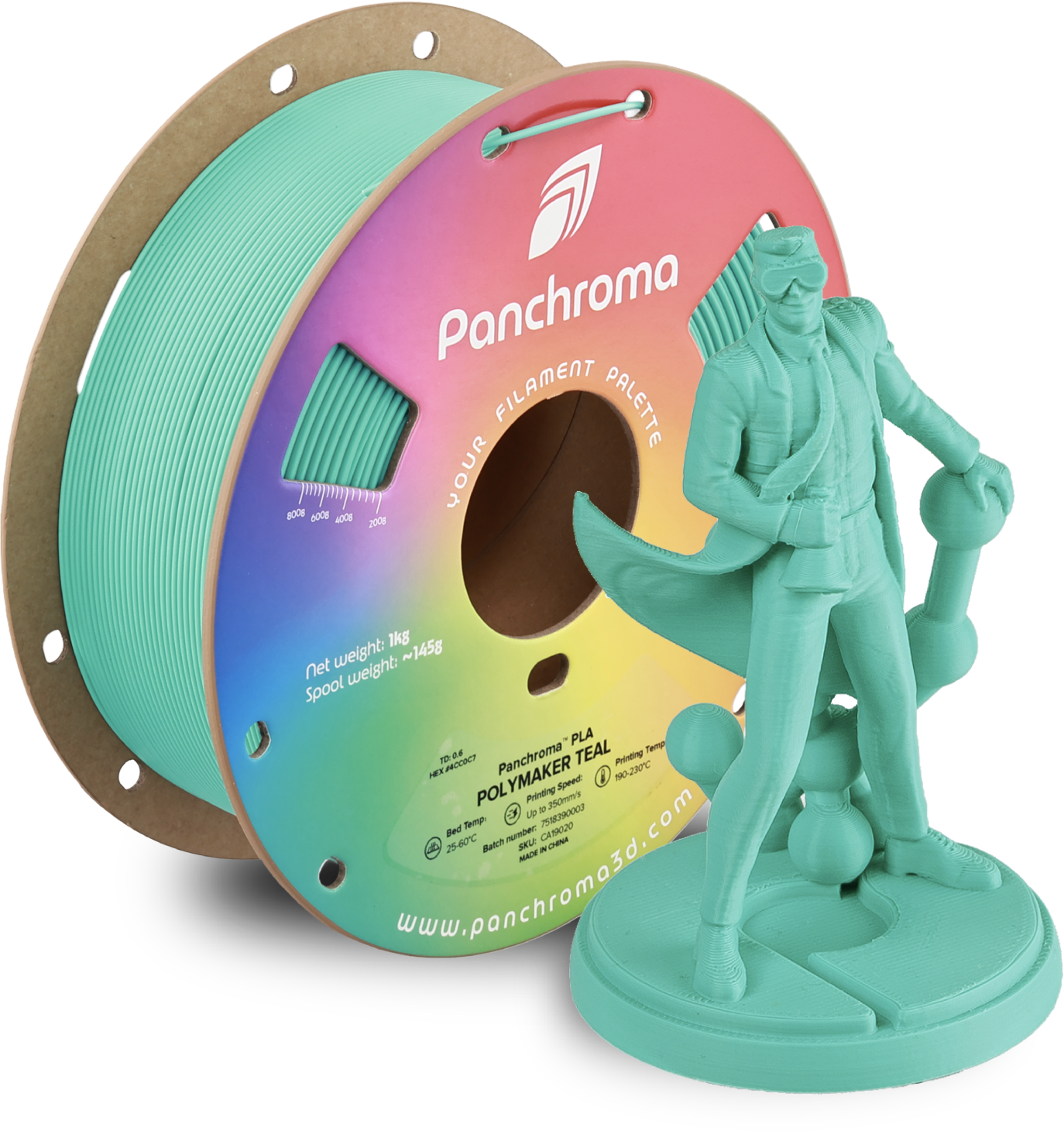 Polymaker  Panchroma™ PLA Teal, 1,75 mm / 1000 g    High-Speed Filament in Teal