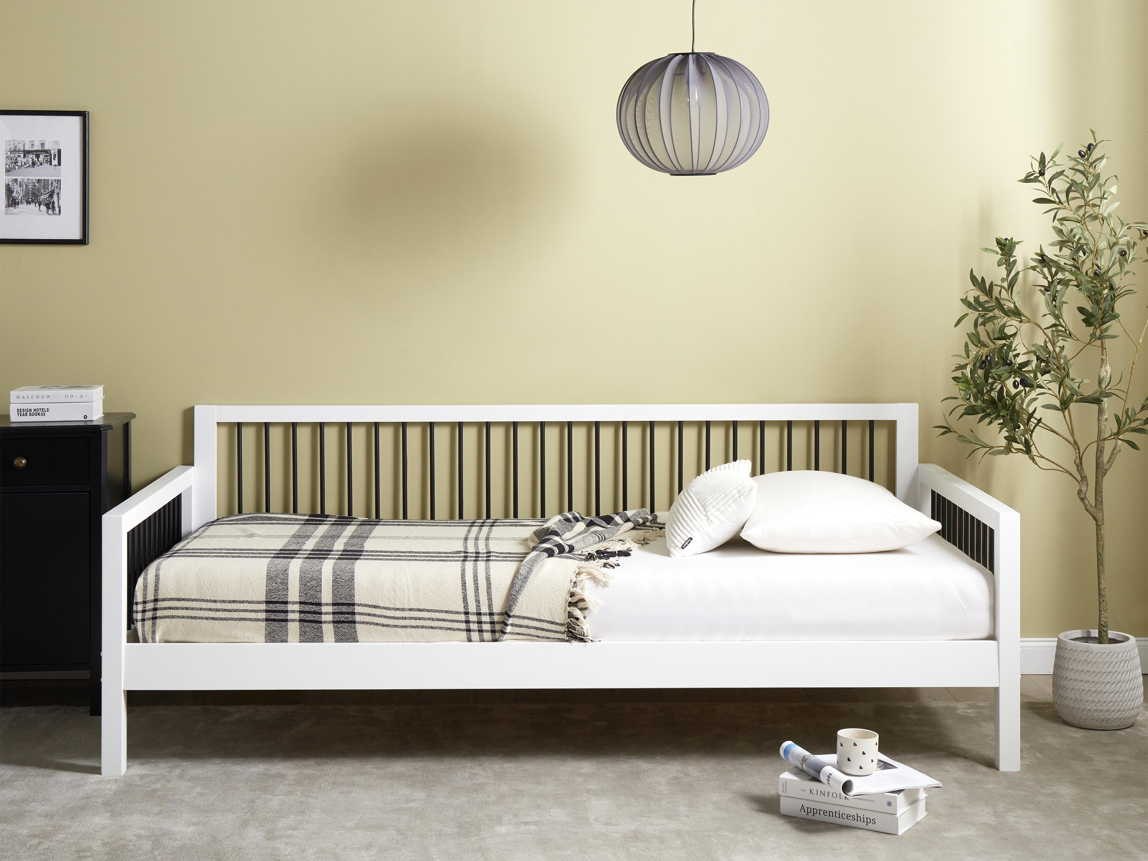 Bedbank Hout TRICOT 90 x 200 cm Wit