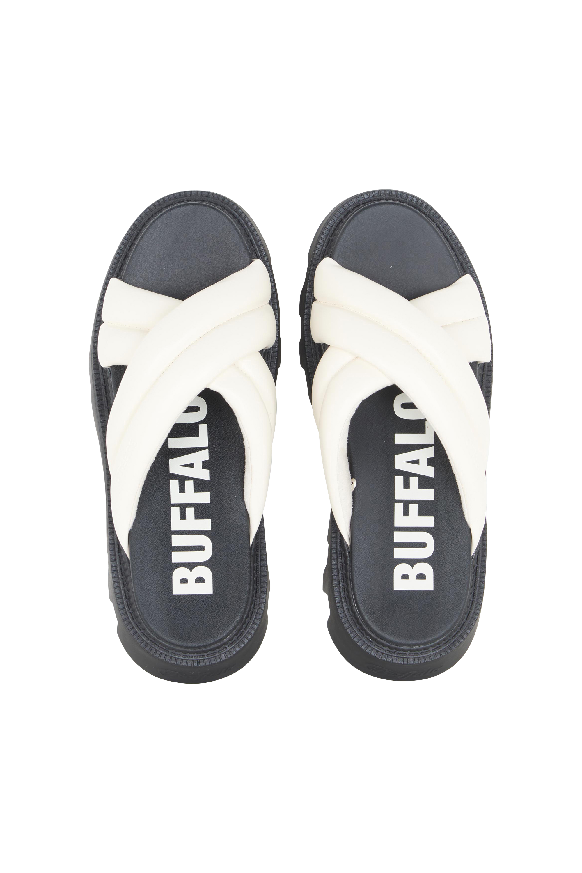 BUFFALO Slippers FLORA CROSS QUILT Blanc