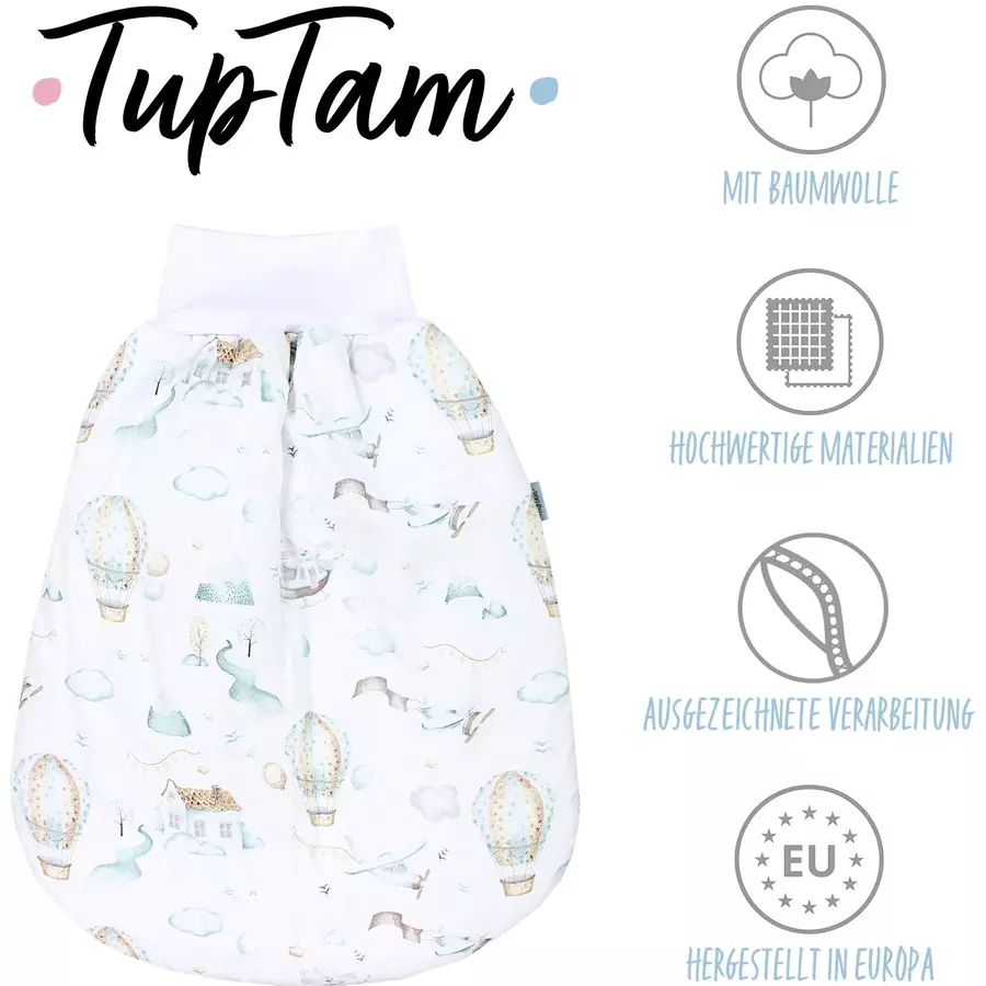 TupTam Baby Strampelsack mit Bund für Mädchen  und Jungen weiß Modell 1
