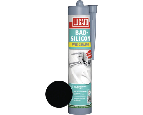 Lugato Badkamer Siliconen, Rubberachtig, Zwart, 310 ml