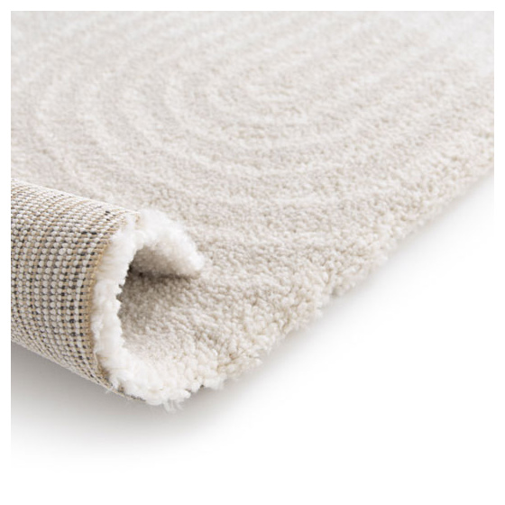 Tapis de salon - small circle line - beige et écru - 200 x 290 cm