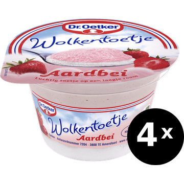 Dr.oetker wolkentoetje aardbei 4 x 115g