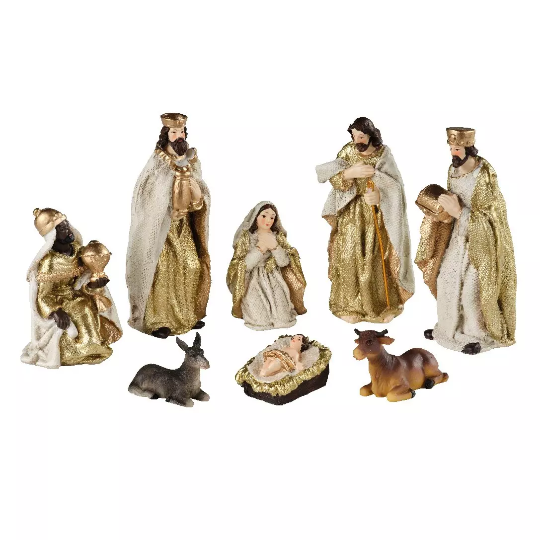 Les 8 santons (H12 cm) de Olga