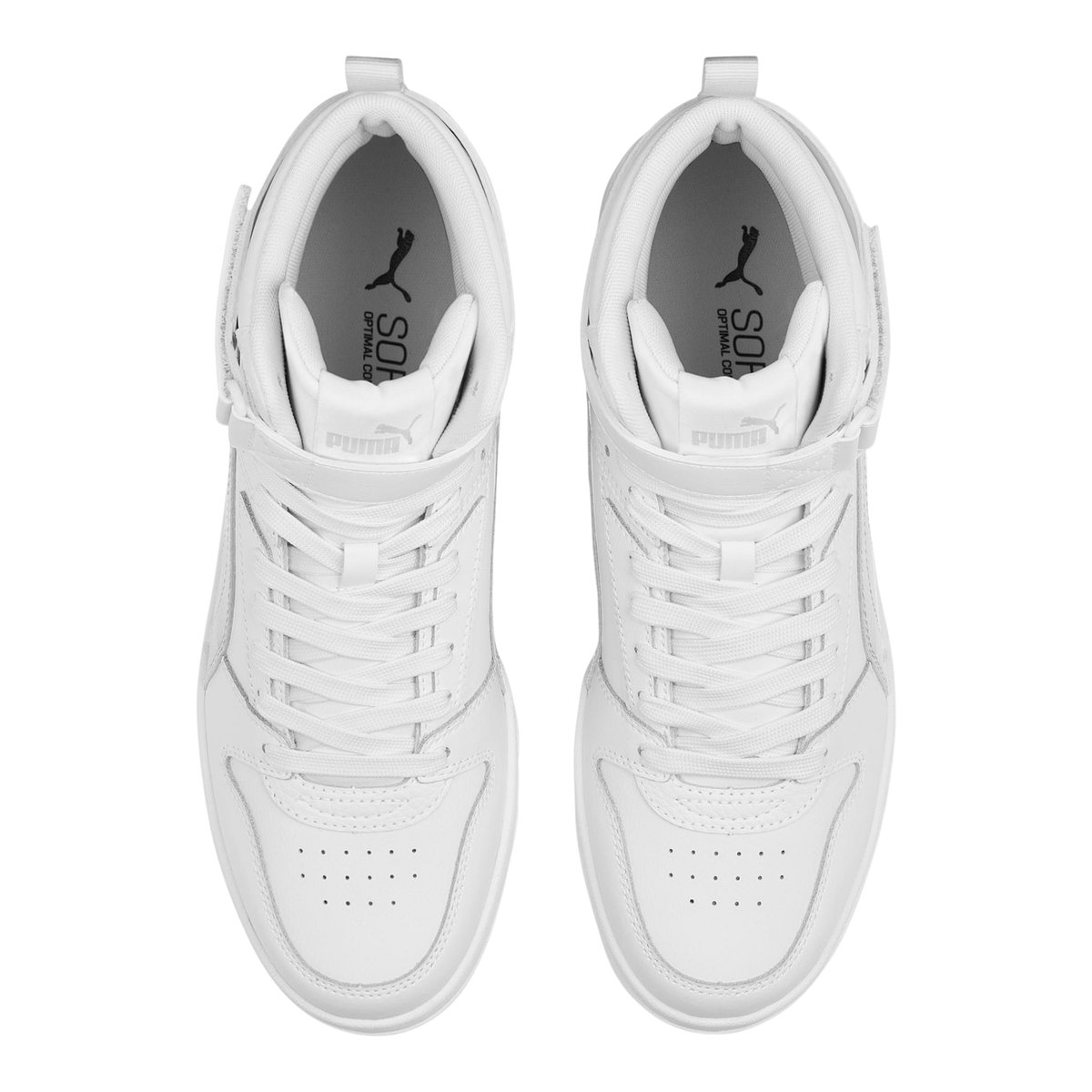 PUMA-Rebound-m-Baskets montantes - Talon plat - Blanc Multi