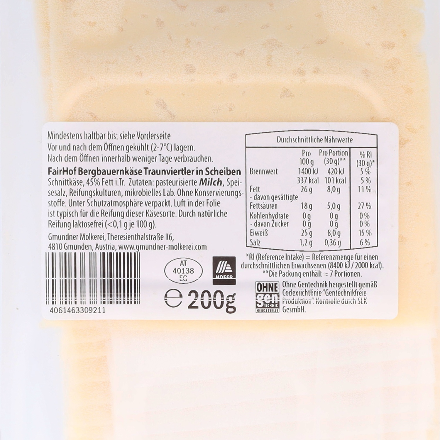 FAIR HOF Heimische Käsescheiben, Traunviertler 200 g