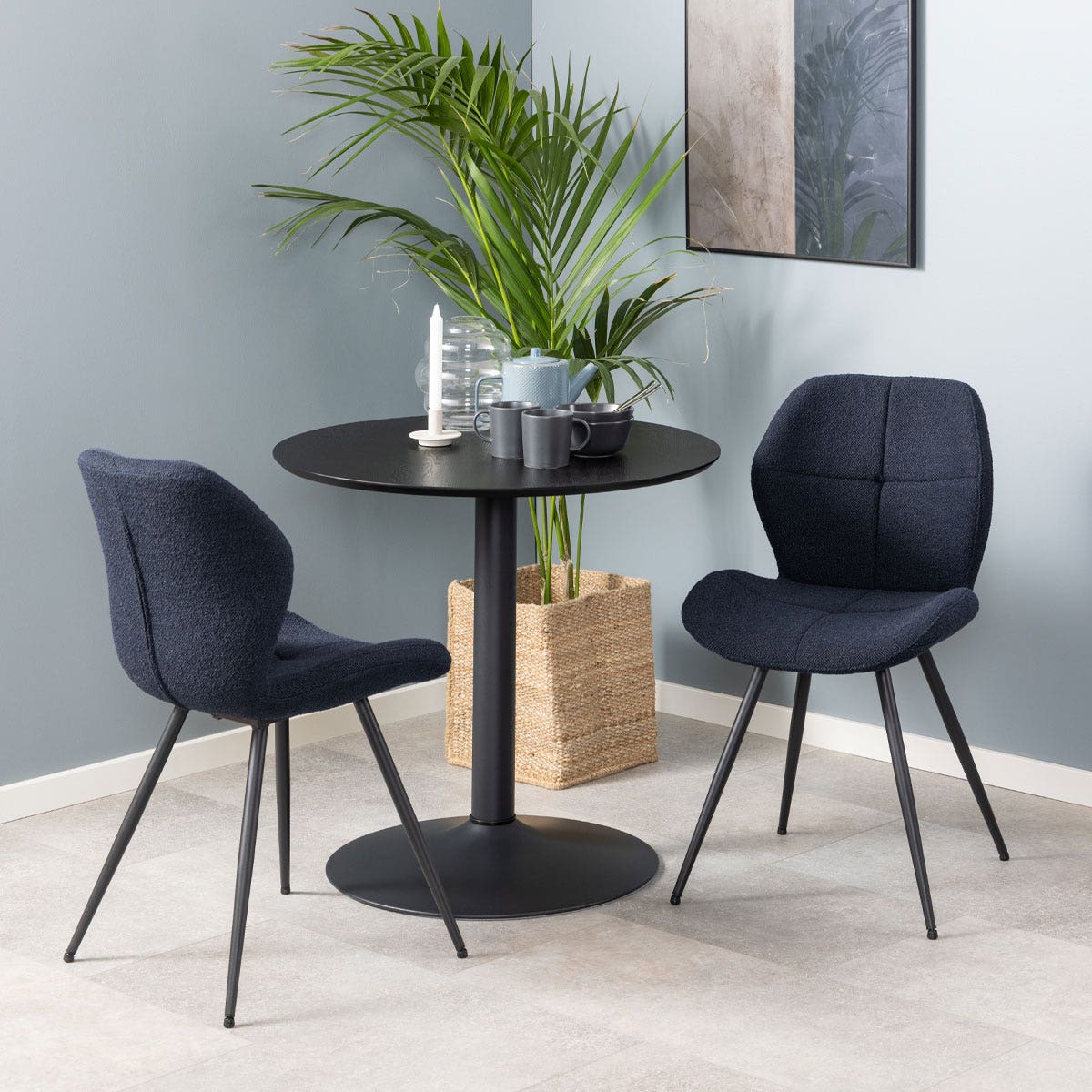 Lisomme Vino houten tafel zwart - Ã 80 cm