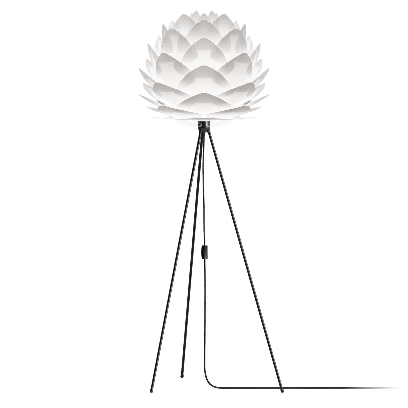 Silvia Medium Ø 50 cm - Vloerlamp - Tripod zwart Wit