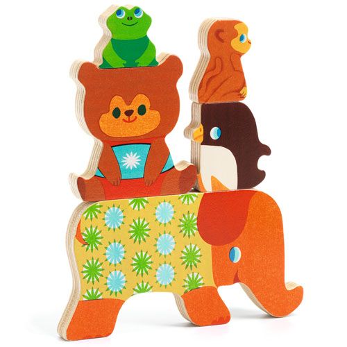 Djeco houten puzzel dierentuindieren (5st)