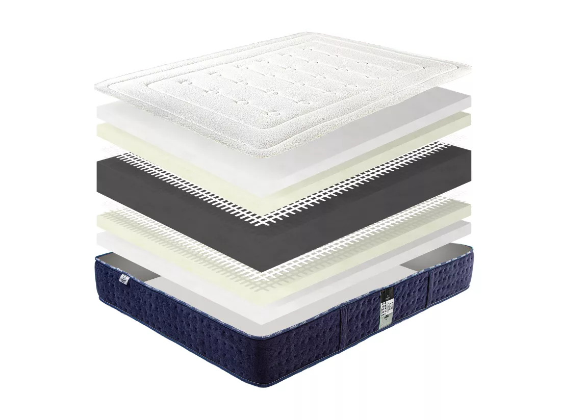 Matelas 180x200 cm, Nuage, 24 cm, mousse mémoire de forme, mi-ferme + 2 oreillers