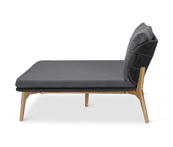 Daybed mit Kopfteil mit Textilgeflecht