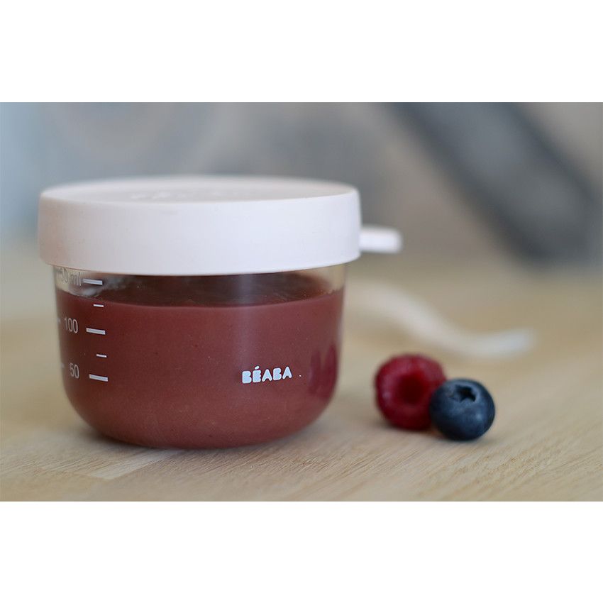 Pot de conservation en verre 150 ml – Rose - Ecru