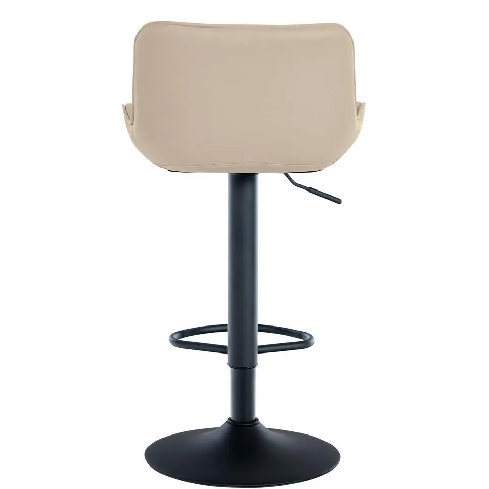 CLP Barkruk Minosa zwart Frame - Kunstleer - creme