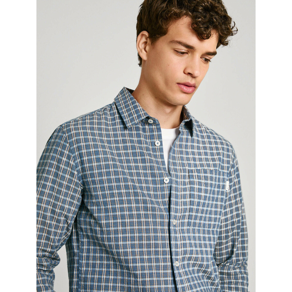 PEPE JEANS<br>Camisa reta em linho de algodão