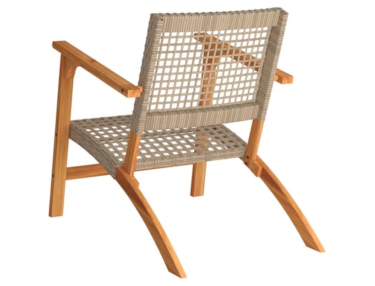 VIDAXL - Chaises de jardin lot de 2 beige résine tressée bois d’acaci...