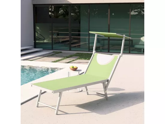 4 chaises longues pliantes en aluminium plage jardin San Vito Lo Capo